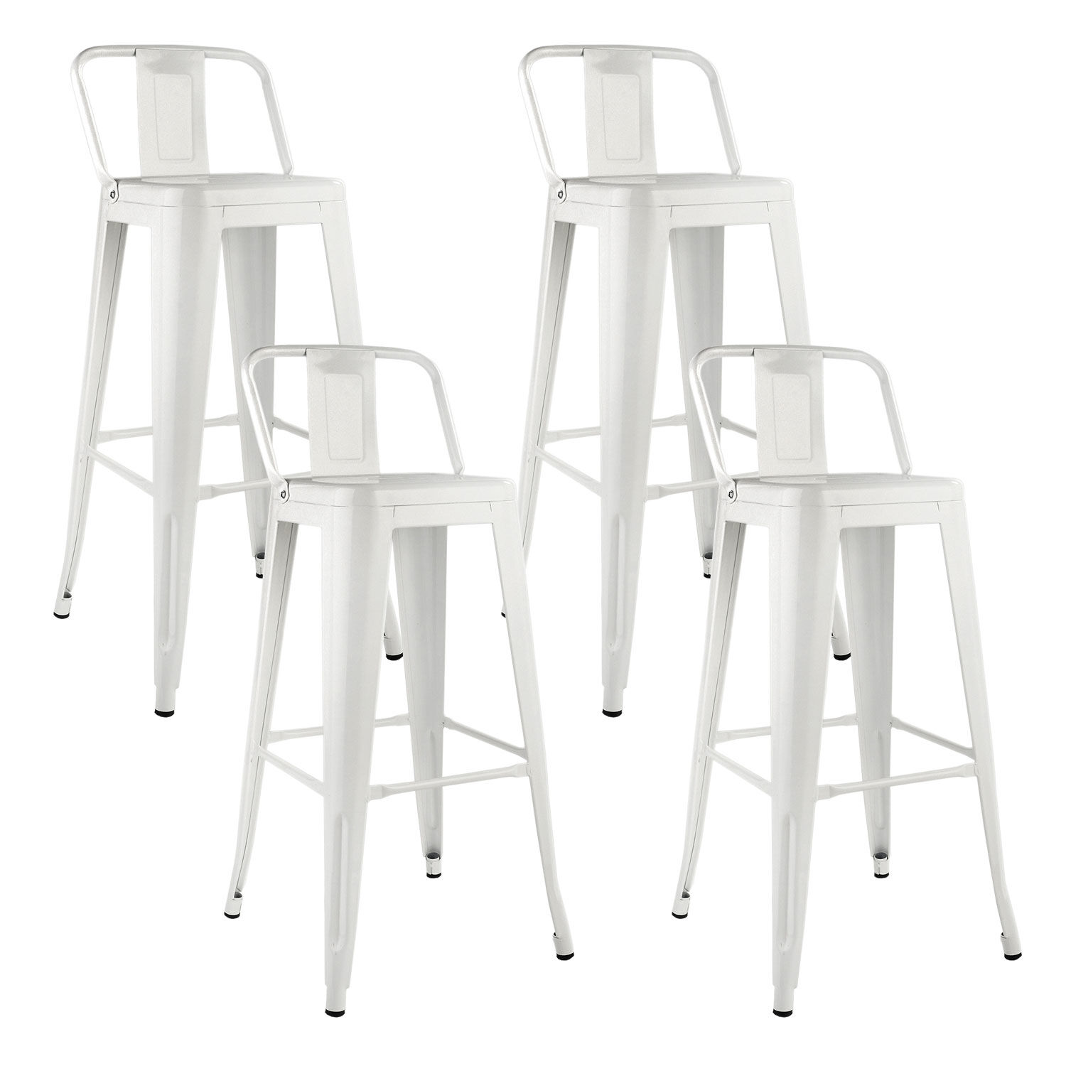 Pack 4 Piso Taburete Tolix Con Respaldo Blanco image number 0.0