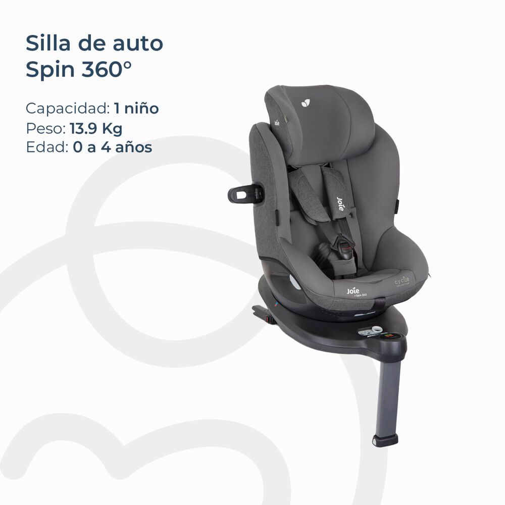 Silla De Auto Giratoria I-spin 360 Shell Gray Joie image number 12.0