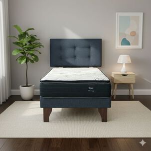 Cama Europea 1 Plaza 200 Plus Respaldo Berna