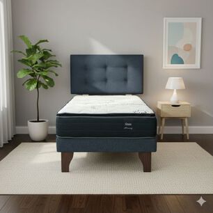 Cama Europea 1 Plaza 200 Plus Respaldo Berna
