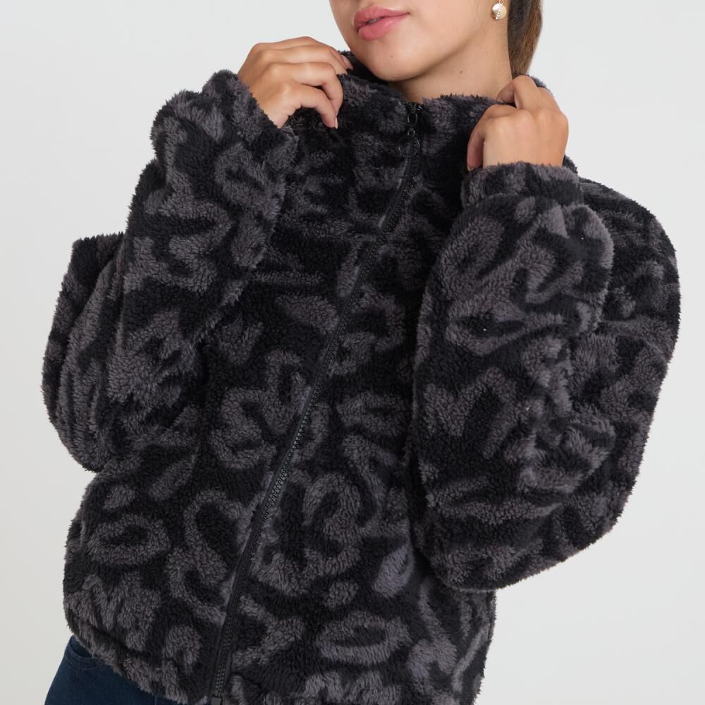 Polerón Sherpa Estampado Cuello Alto Mujer Freedom image number 4.0