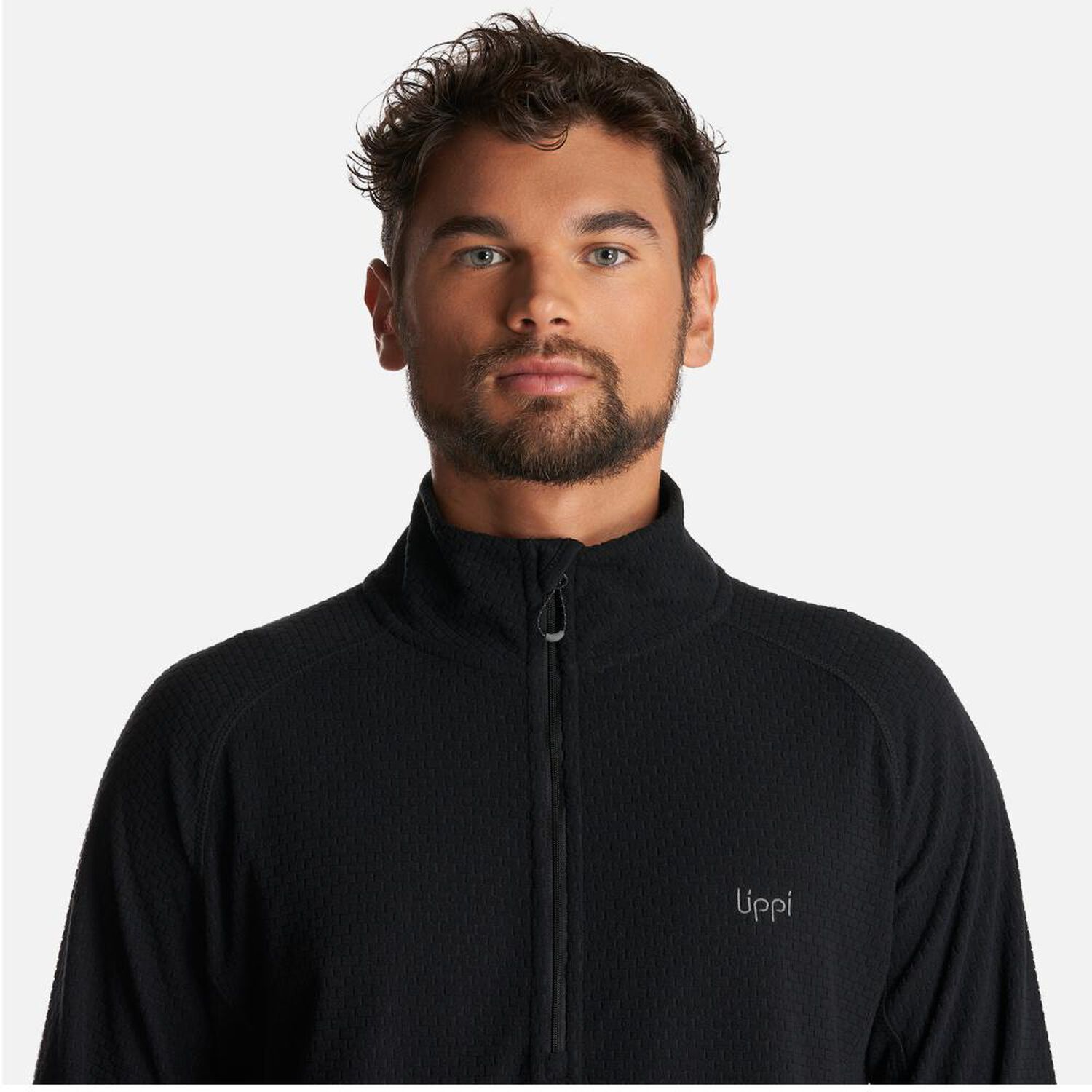 Poler&oacute;n Deportivo Cuello Alto Hombre Jacaranda Nano-f 1/4 Zip Lippi image number 3.0