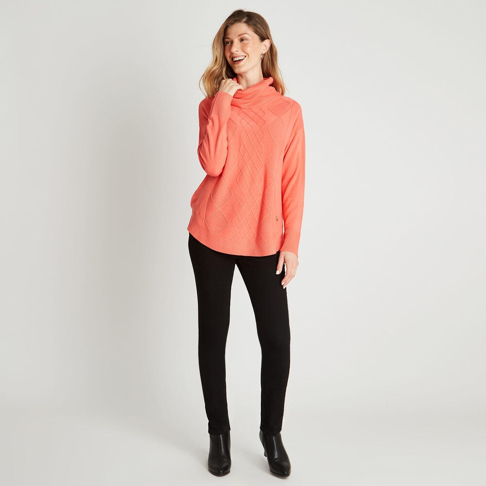 Sweater Cuello Tortuga Cashmere Like Coral image number 3.0