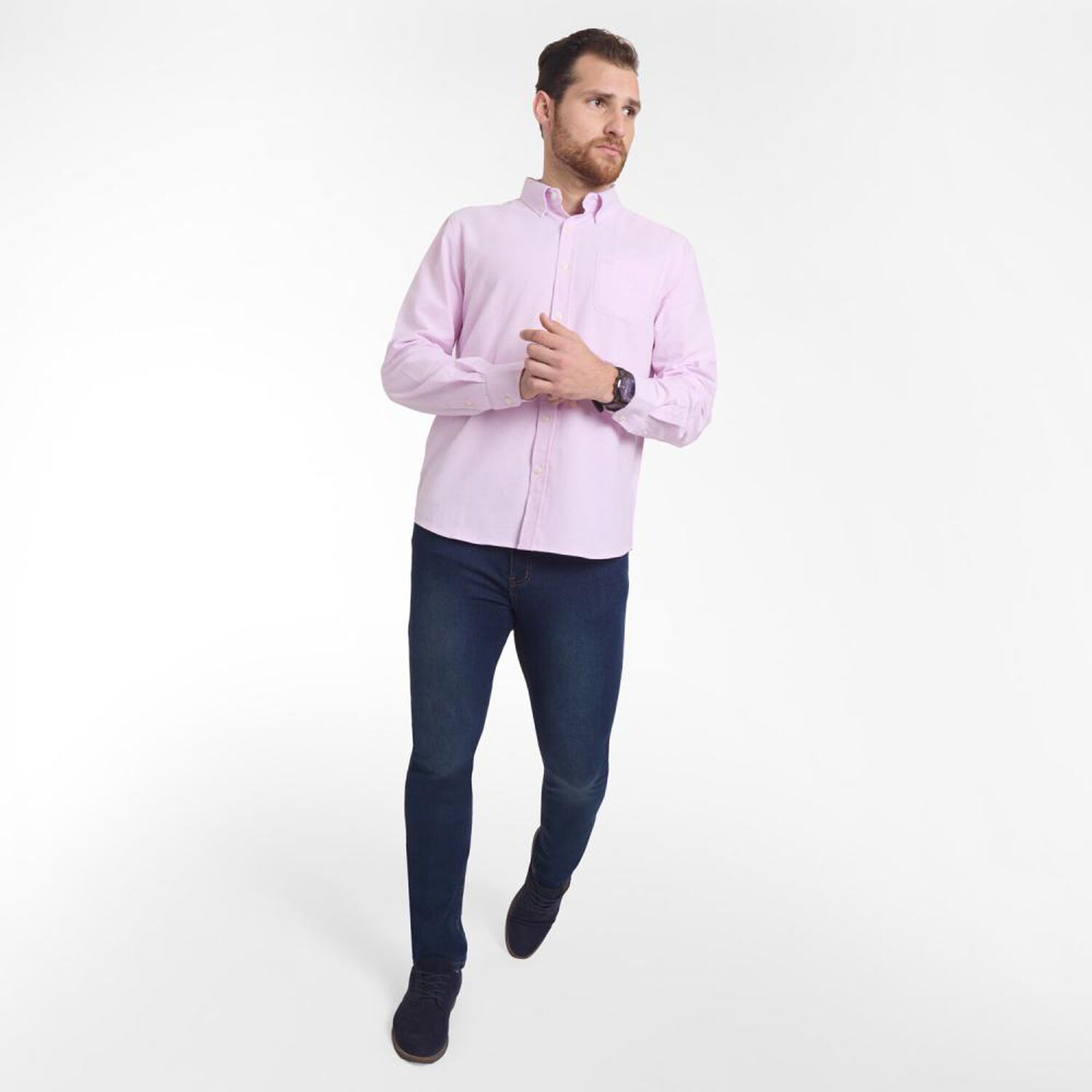 Camisa Lisa Regular Manga Larga Hombre Peroe image number 1.0