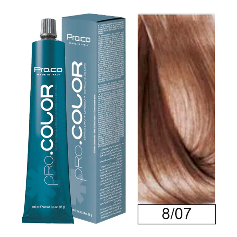 Pro.color - Tintura Permanente 8/07 Tabaco Claro 100ml + Oxidante image number 0.0