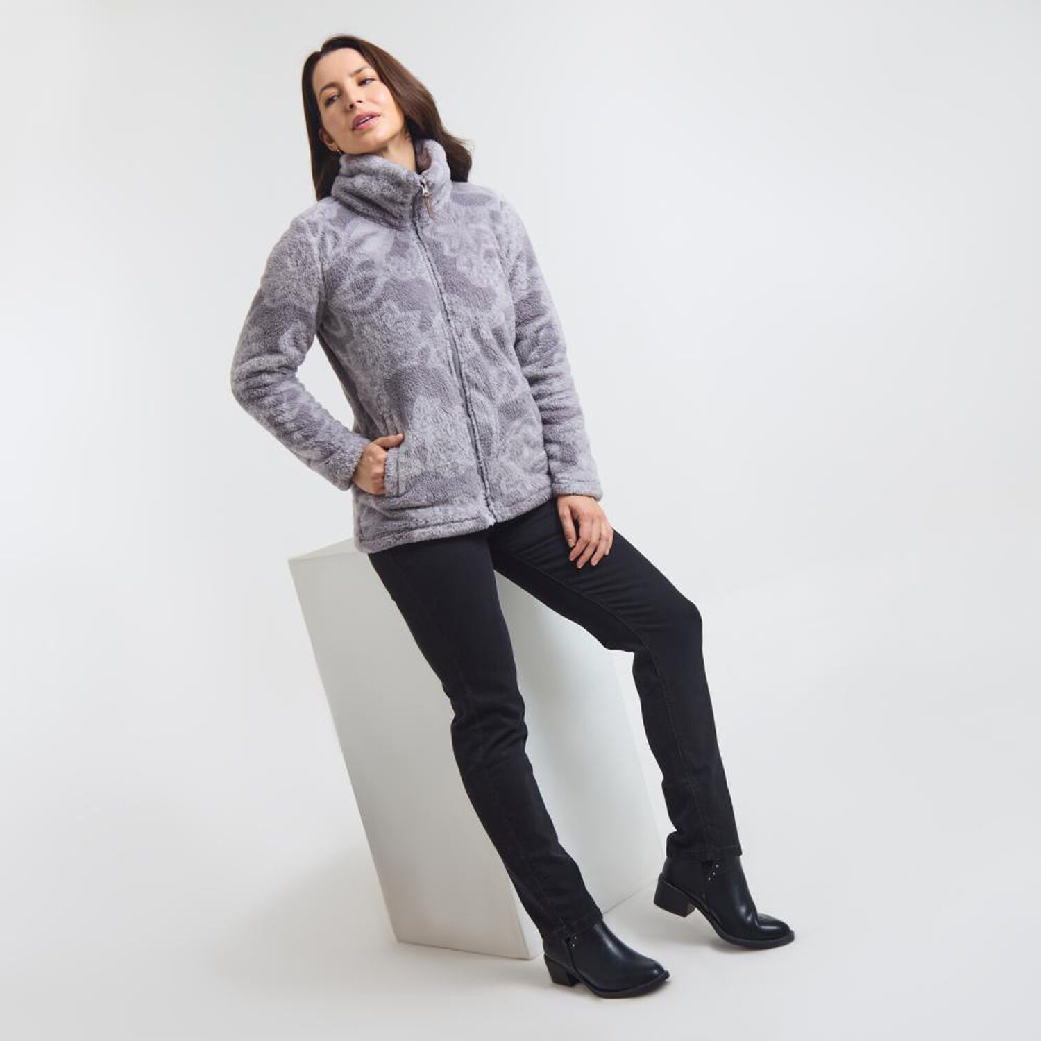 Poler&oacute;n Print Polar Fleece Regular Cuello Alto Mujer Geeps image number 1.0