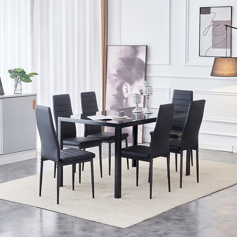 Mesa De Comedor Vidrio Negro 150x80x75cm image number 5.0