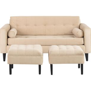 Sofá Bodevir Retro / 3 Cuerpos + 2 Pouf
