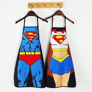 Set 2 Delantales Superwoman Y Superman