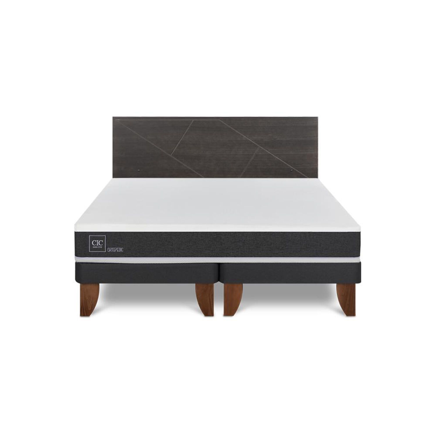 Cama Europea Cic Ortopedic / 2 Plazas / Base Dividida + Respaldo image number 0.0