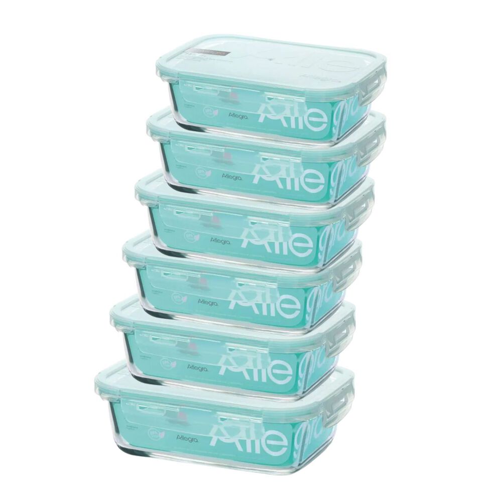Set 6 Contenedores Hermetico Rectangular 600ml Allegra image number 0.0
