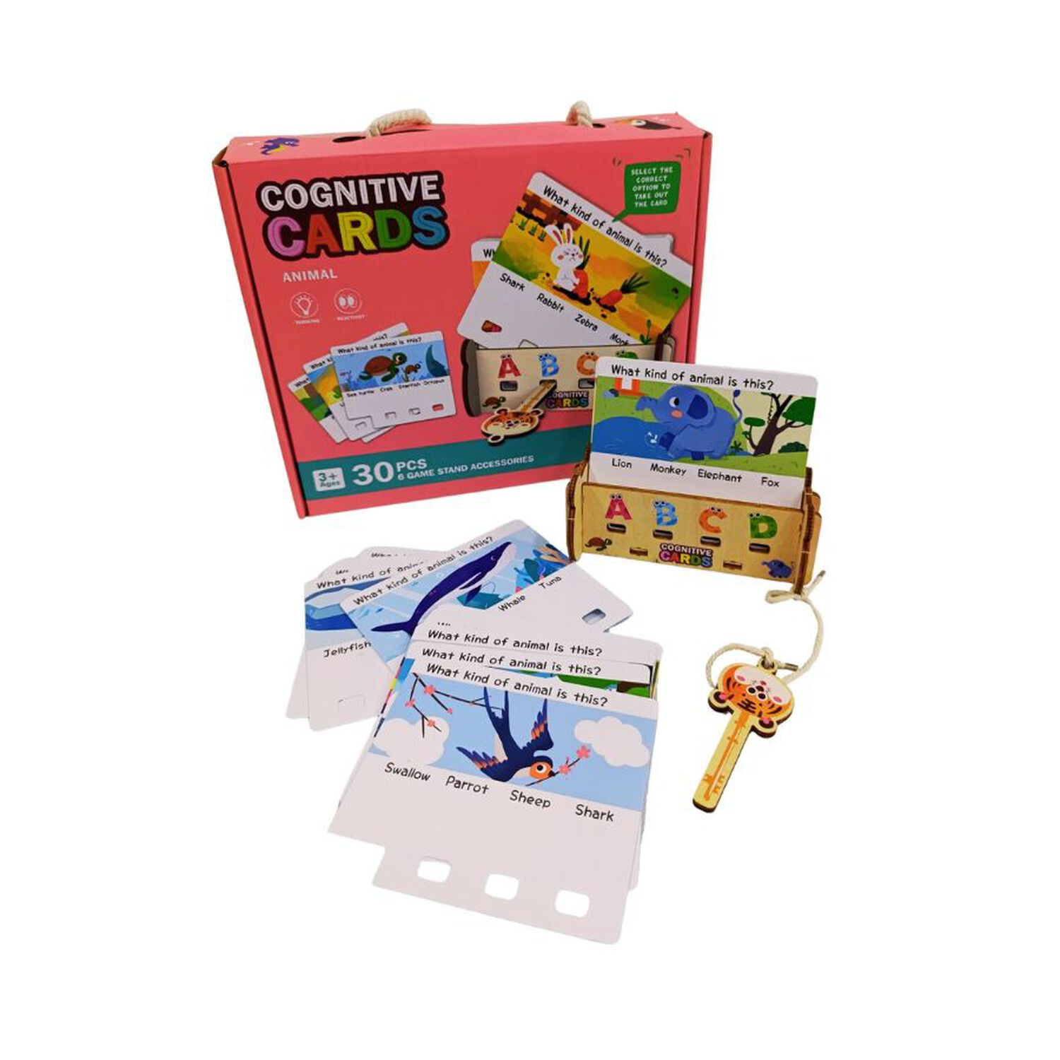 Puzzle Cognitivo Animales Con Tarjetas 30 Piezas image number 1.0
