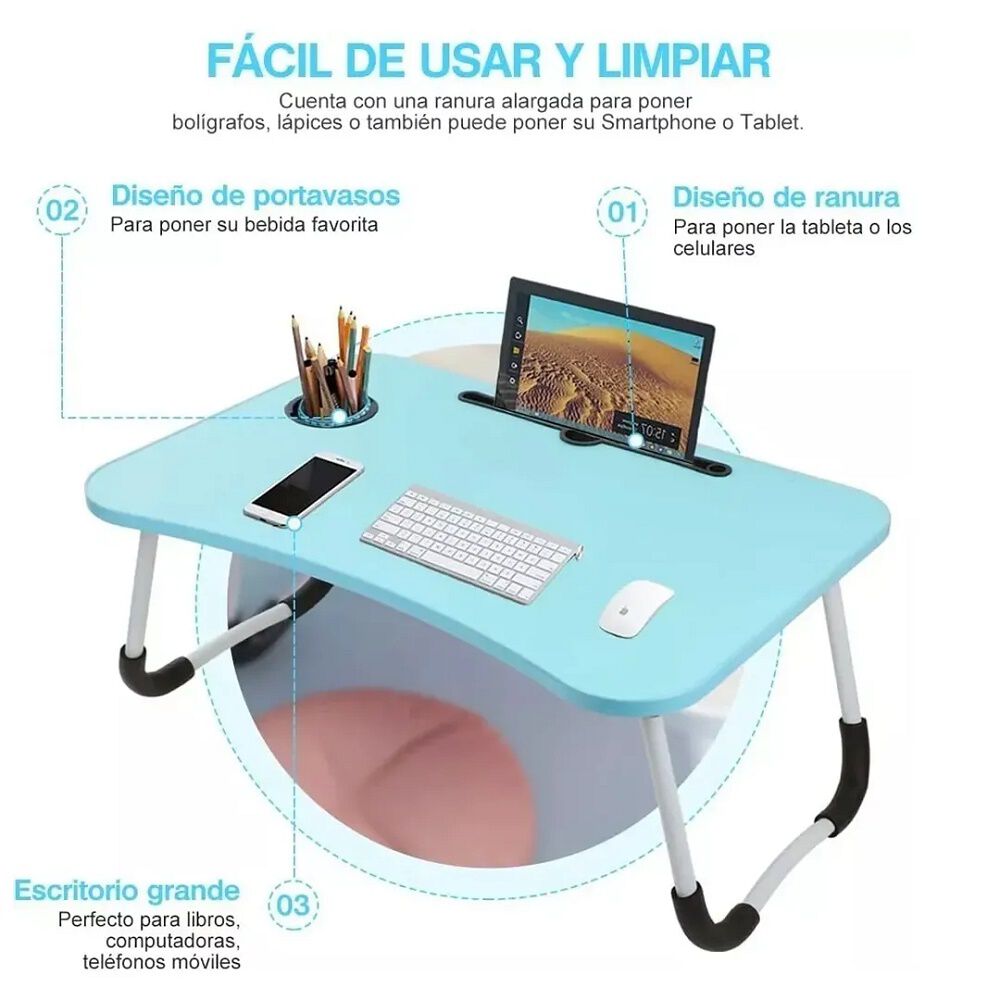 Escritorio Portátil Plegable Celeste image number 1.0