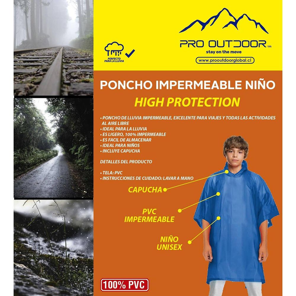 Poncho Para Lluvia Impermeable Ni&ntilde;o image number 3.0