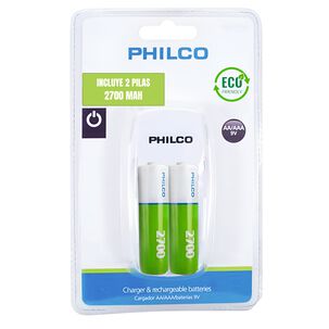 Cargador De Pilas Recargables + 2 Pilas Aa 2700 Mah 9580f