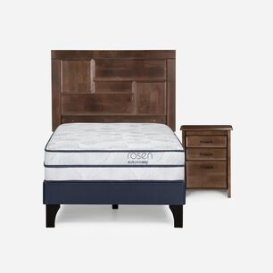 Cama Europea Rosen Autonomy Sky / 1.5 Plazas / Base Normal + Set De Maderas Dolce