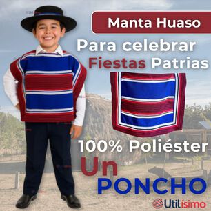 Poncho Manta Huaso Cueca Fiestas Patrias Para Ni&ntilde;os
