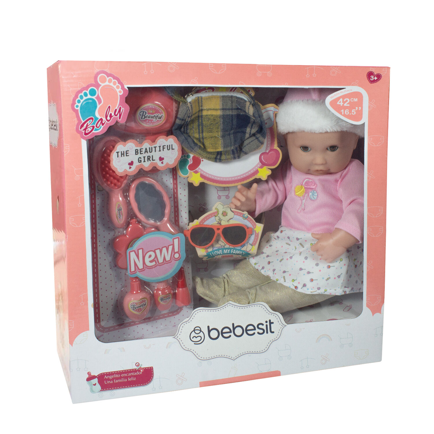 Muñeca Bebe Celeste 42cm Con Accesorios