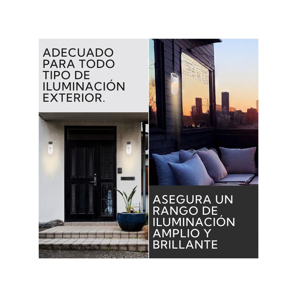Pack 4 Aplique Led Solar Para Exterior Blanco image number 6.0
