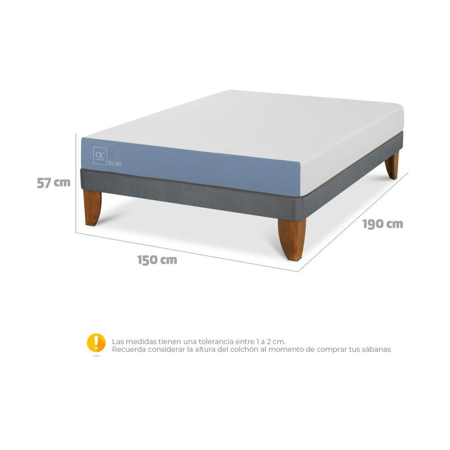 Cama Europea Cic Excellence / 2 Plazas / Base Normal image number 2.0