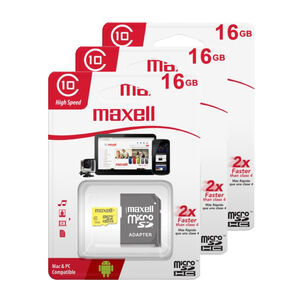 Pack 3 Tarjeta Micro Sd Maxell 16gb Clase 10