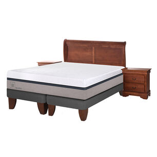 Cama Europea Cic Balance / 2 Plazas / Base Dividida + Set De Maderas