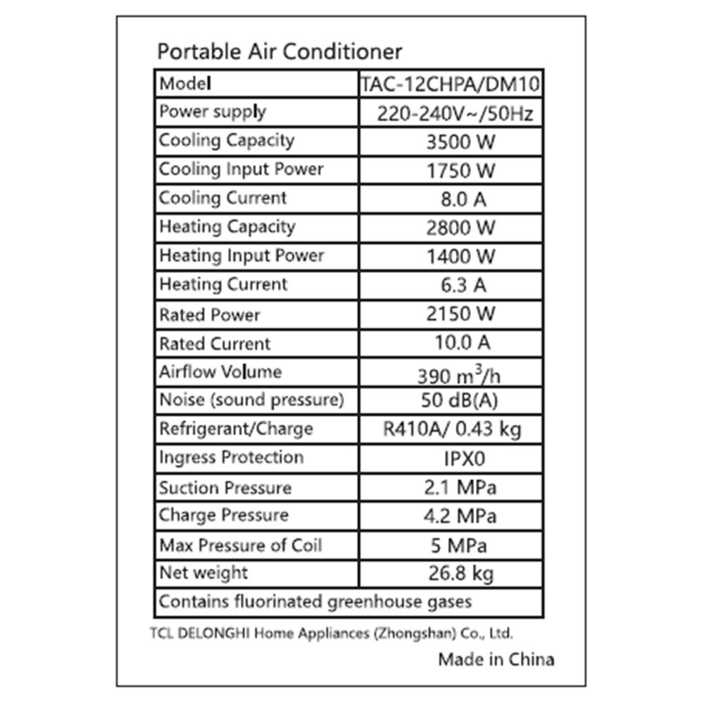 Aire Acondicionado Portatil Aiwa 12.000 Btu Aw-pact12w Blanco image number 5.0