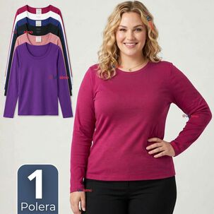 Camiseta Polera Polar Primera Capa Manga Larga Colores Surtidos Mujer