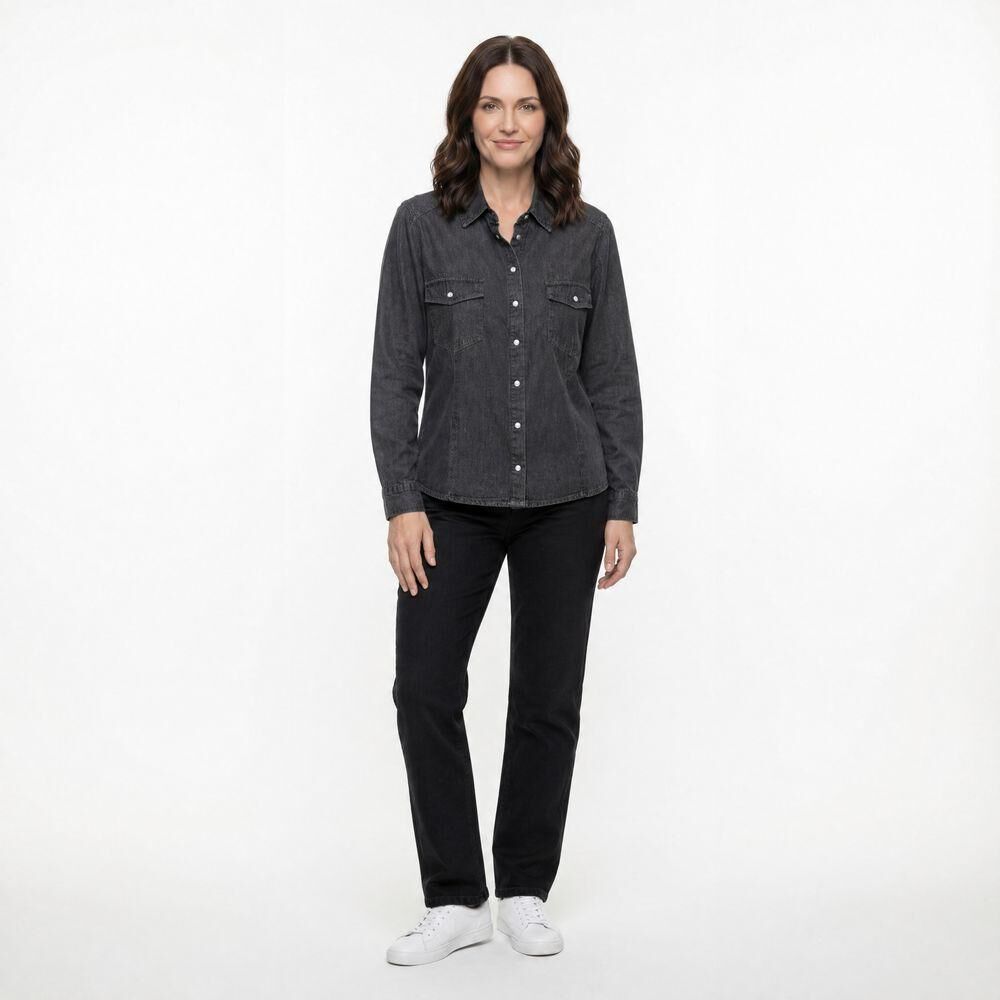 Blusa Denim Regular Manga Larga Mujer Geeps image number 0.0