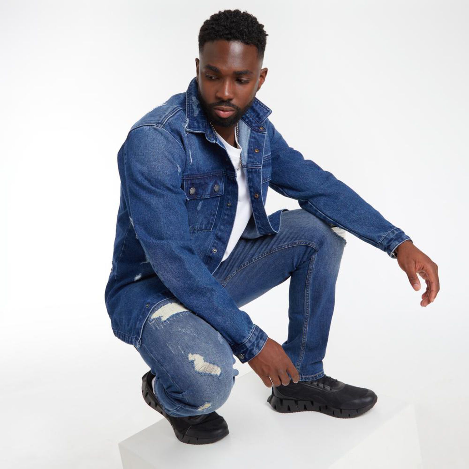 Chaqueta Denim Slim Hombre Rolly Go image number 1.0