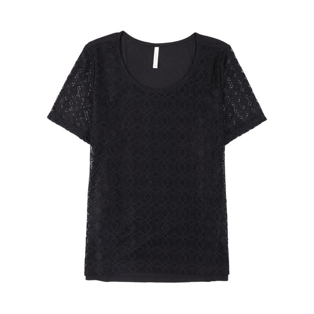 Polera Lace Delantero Manga Corta Cuello Redondo Mujer Geeps image number 0.0