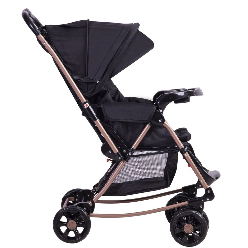 Coche Cuna Balancin Sx Negro Dorado Bebesit image number 2.0