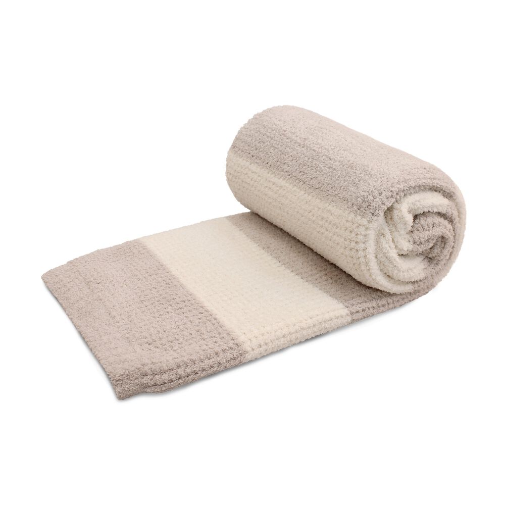 Manta De Franela Nautica 127x152 Waffle Suavidad Superior Taupe image number 4.0