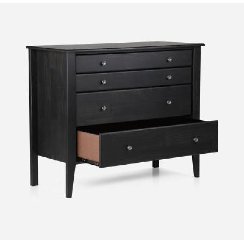 Cama Europea Rosen Tempo / King / Base Dividida + Respaldo Issey + C&oacute;moda Baker Grafito image number 9.0