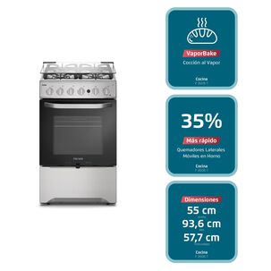 Cocina A Gas 4 Platos Fensa Experience F 2606 T Gris