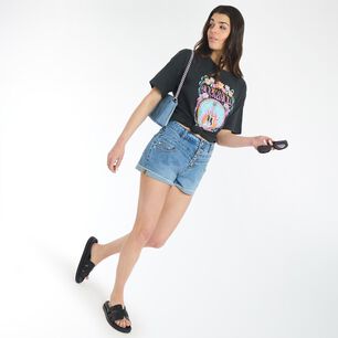 Polera Estampada Manga Corta Cuello Redondo Mujer Rolly Go