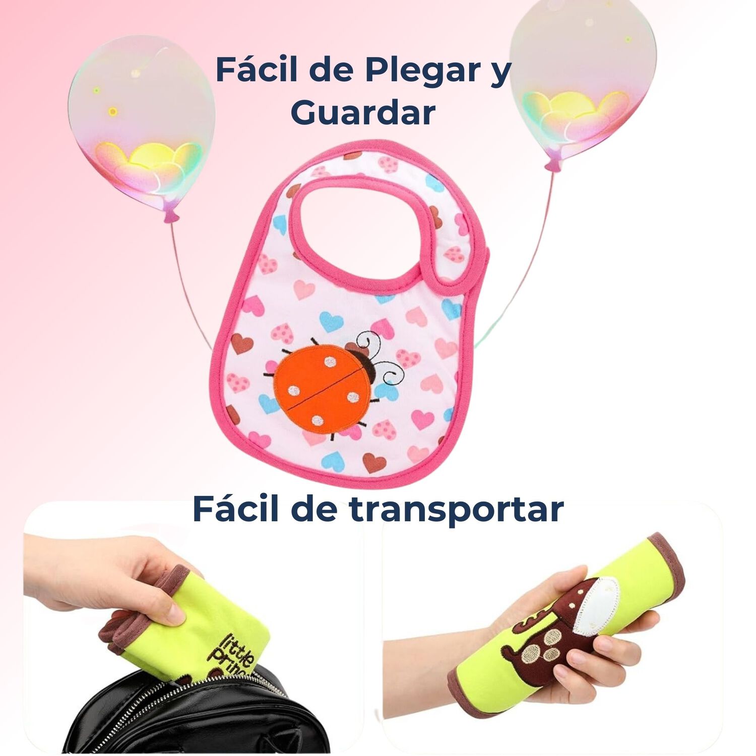 Pack 12 Baberos Impermeables Regulables Para Beb&eacute;s Jump Kids Ni&ntilde;a image number 7.0