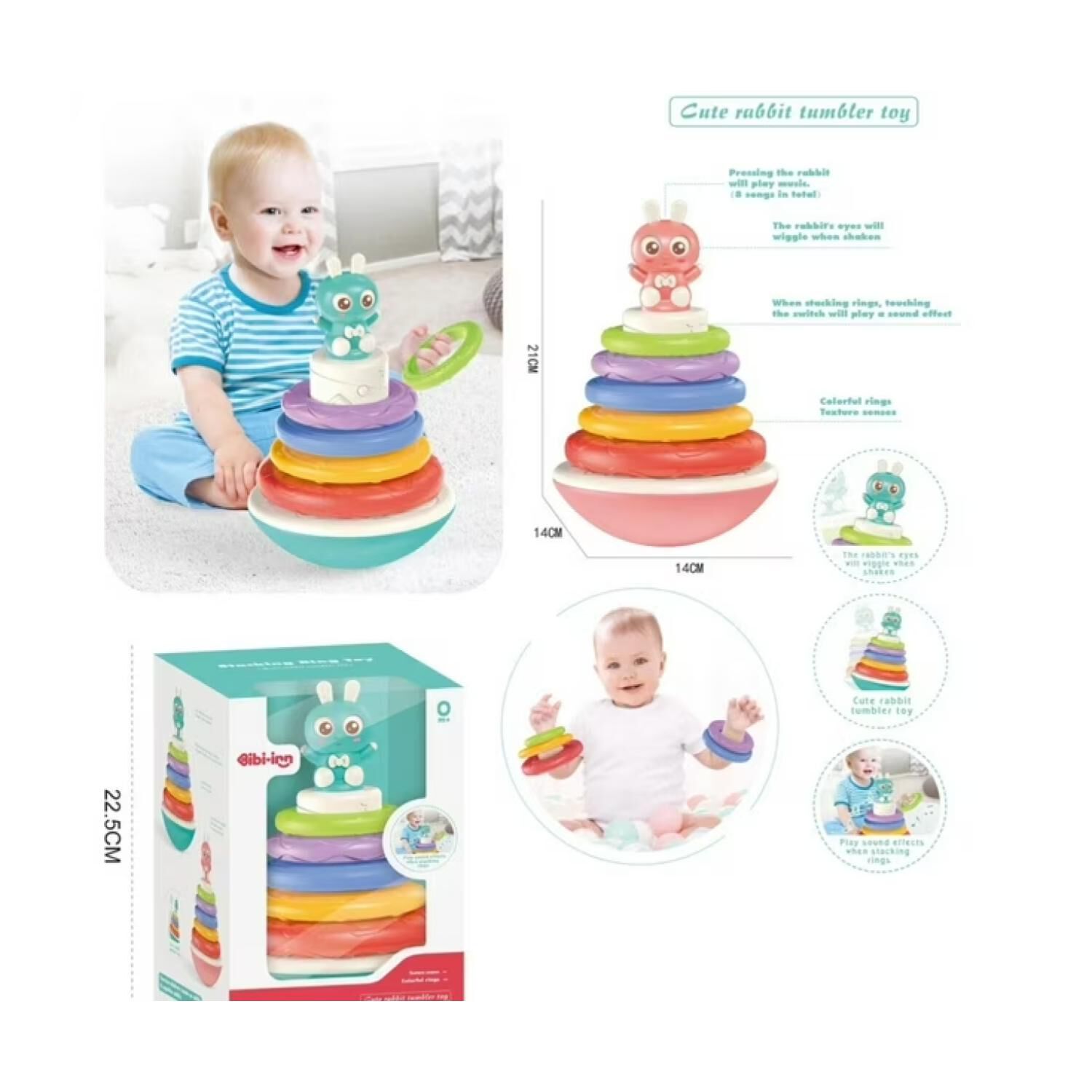Juguete Didactico Sensorial Bibi In Torre Rosado Infantil image number 1.0
