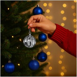 12 Bambalinas Esferas Navideñas Plateado Decoracion Navidad 12 Bambalinas Esferas Navideñas Plateado Decoracion Navidad