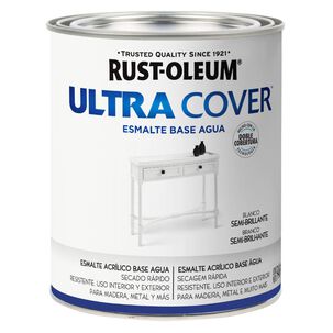 Esmalte Al Agua Ultra Cover 946ml Blanco Semibrillo - Rust Oleum
