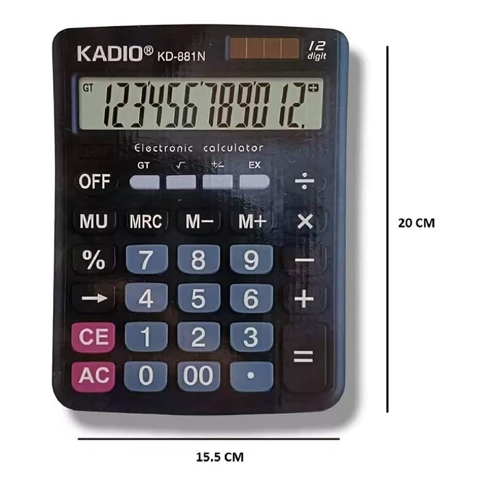 Calculadora 12 D&iacute;gitos Kadio Kd-881n image number 2.0