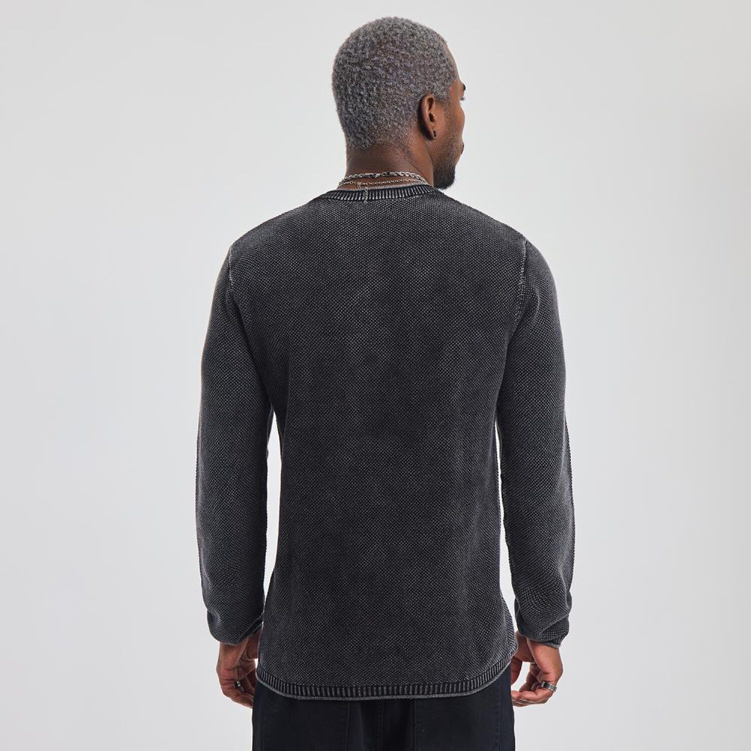Sweater Liso Manga Larga Cuello Redondo Hombre Rolly Go image number 3.0