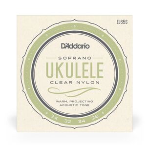 Set De Cuerdas Ukelele Soprano Clear Ej65s Daddario