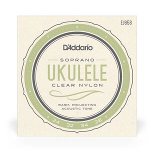 Set De Cuerdas Ukelele Soprano Clear Ej65s Daddario
