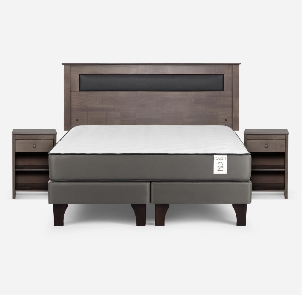 Cama Europea Rosen New Style 2 Plus / 2 Plazas / Base Dividida + Set De Maderas image number 0.0