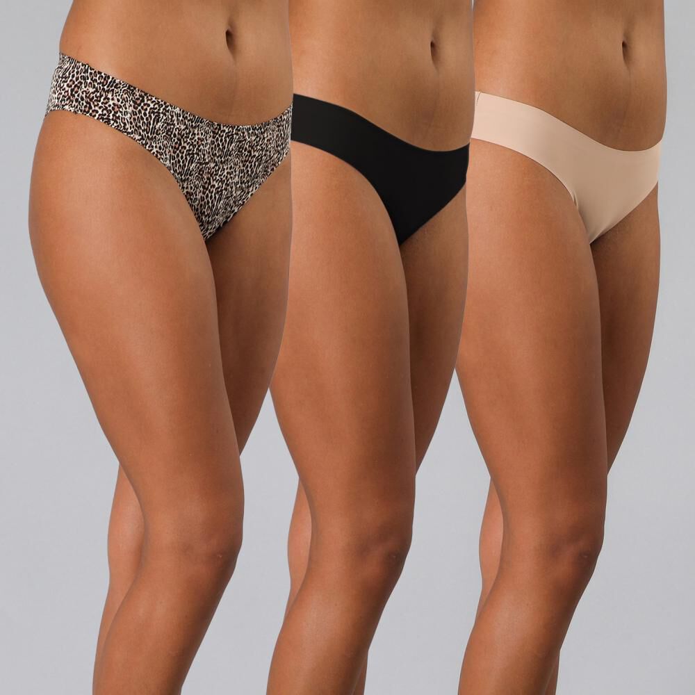 Pack 3x Bikini Microprint Bonded Flores image number 0.0