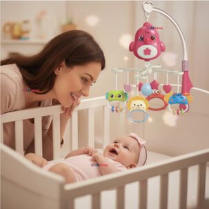 M&oacute;vil Giratorio Musical Proyector Beb&eacute; Ni&ntilde;a Rosado