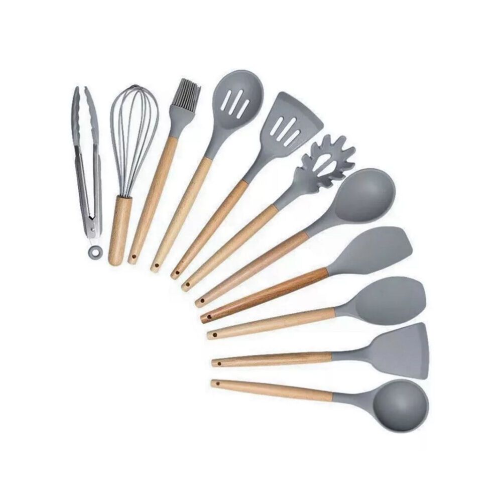 Set 19 Utensilios Cocina Silicona Acero Inoxidable Gris image number 2.0