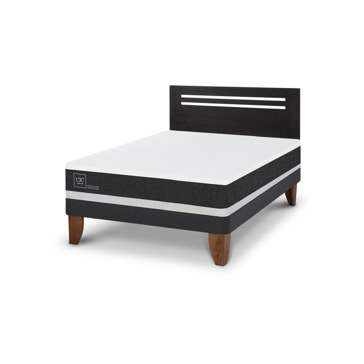 Cama Europea Cic Ortopedic / 2 Plazas / Base Normal + Respaldo image number 4.0