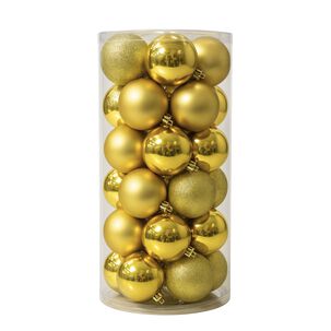 24 Esferas Navideñas Bambalinas 8 Cm Dorado Decoracion 24 Esferas Navideñas Bambalinas 8 Cm Dorado Decoracion